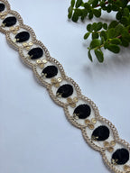 Embroidered Floral Zari Lace with Sequin Accents