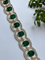 Embroidered Floral Zari Lace with Sequin Accents