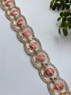 Embroidered Floral Zari Lace with Sequin Accents