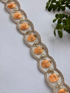 Embroidered Floral Zari Lace with Sequin Accents