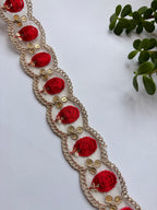Embroidered Floral Zari Lace with Sequin Accents