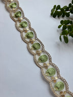 Embroidered Floral Zari Lace with Sequin Accents