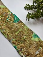 Hand-Embroidered Zardozi Bird & Floral Border Lace