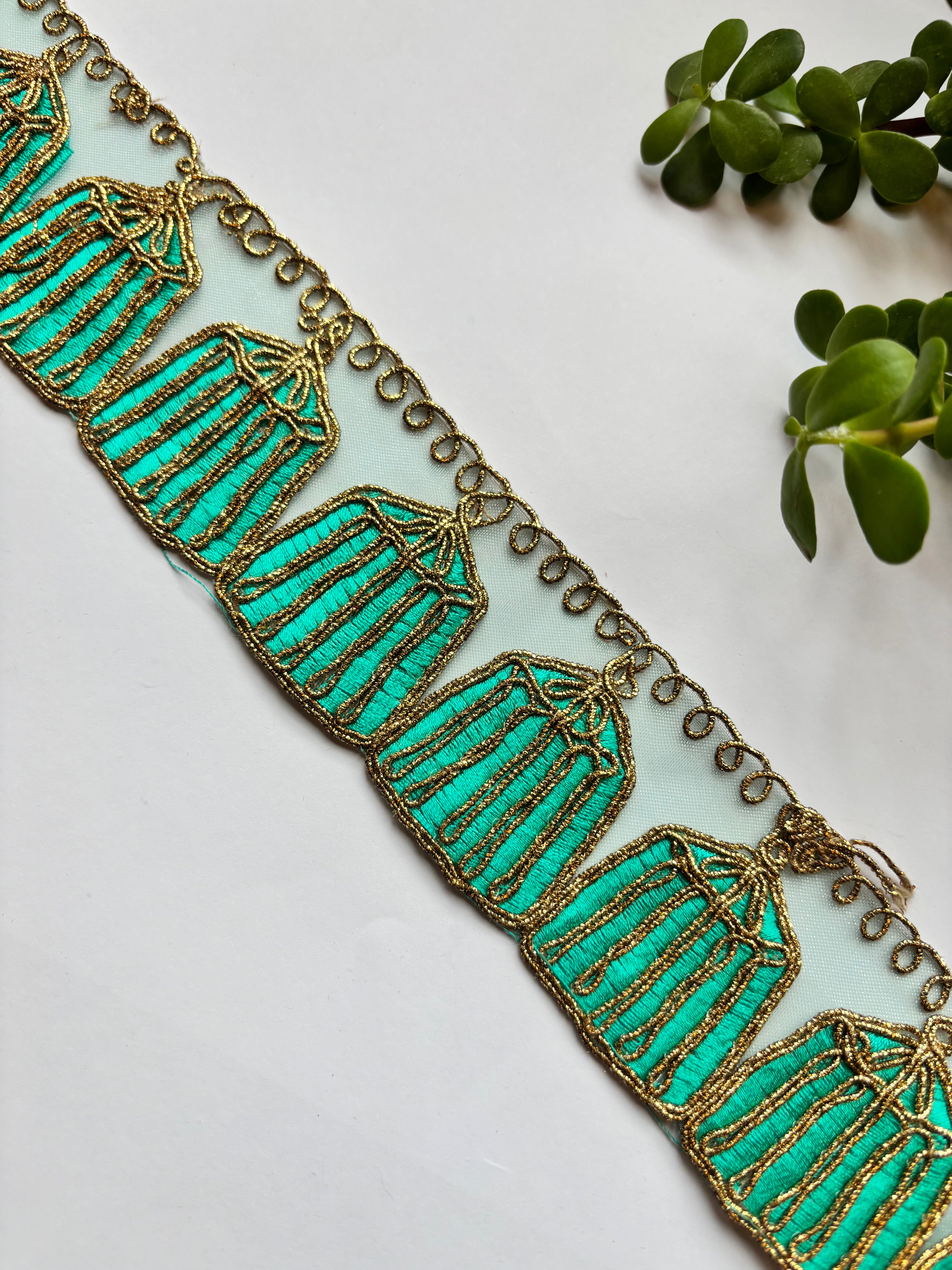Ornate Cage-Motif Zari Lace