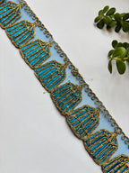 Ornate Cage-Motif Zari Lace