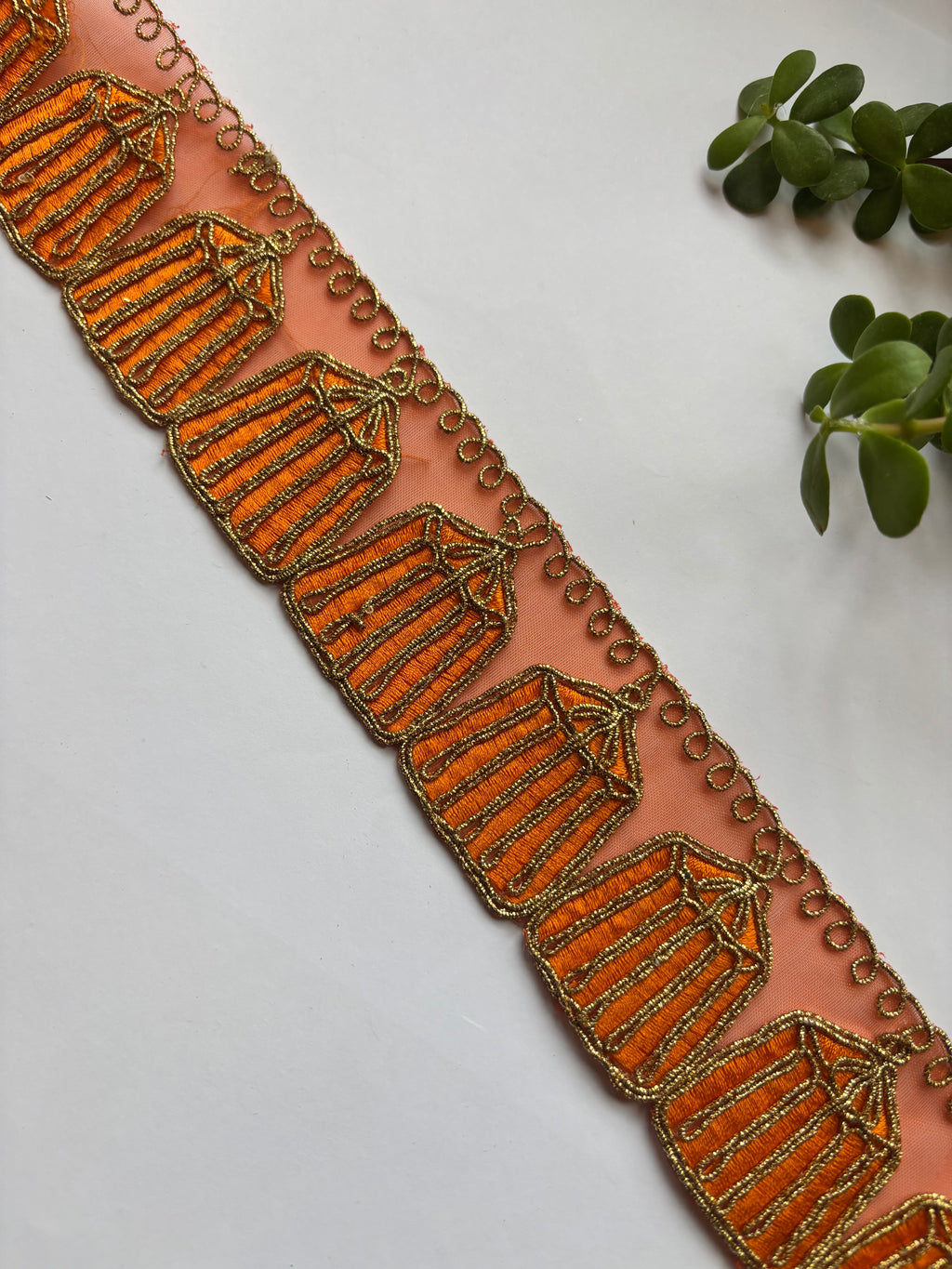 Ornate Cage-Motif Zari Lace