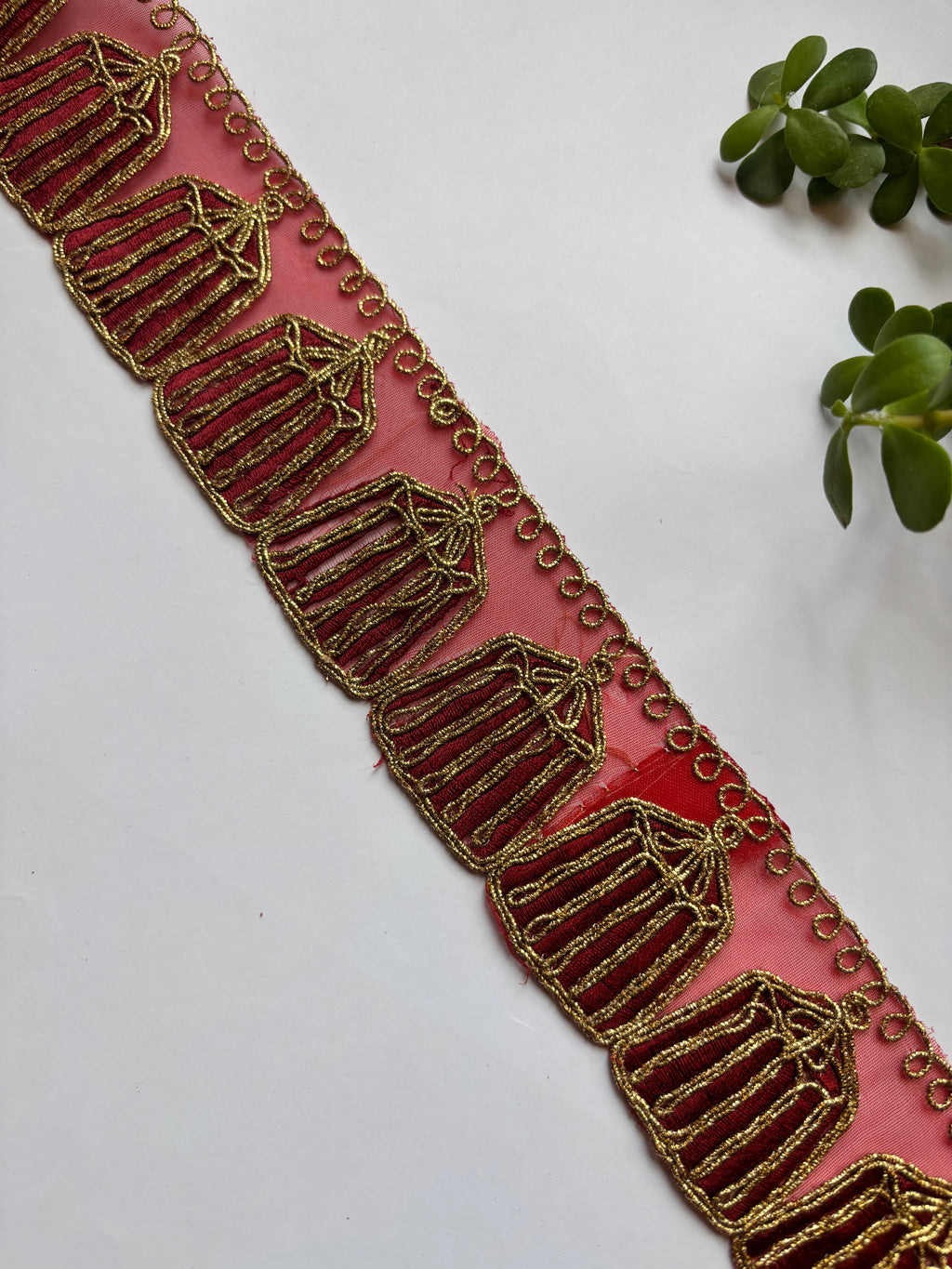 Ornate Cage-Motif Zari Lace