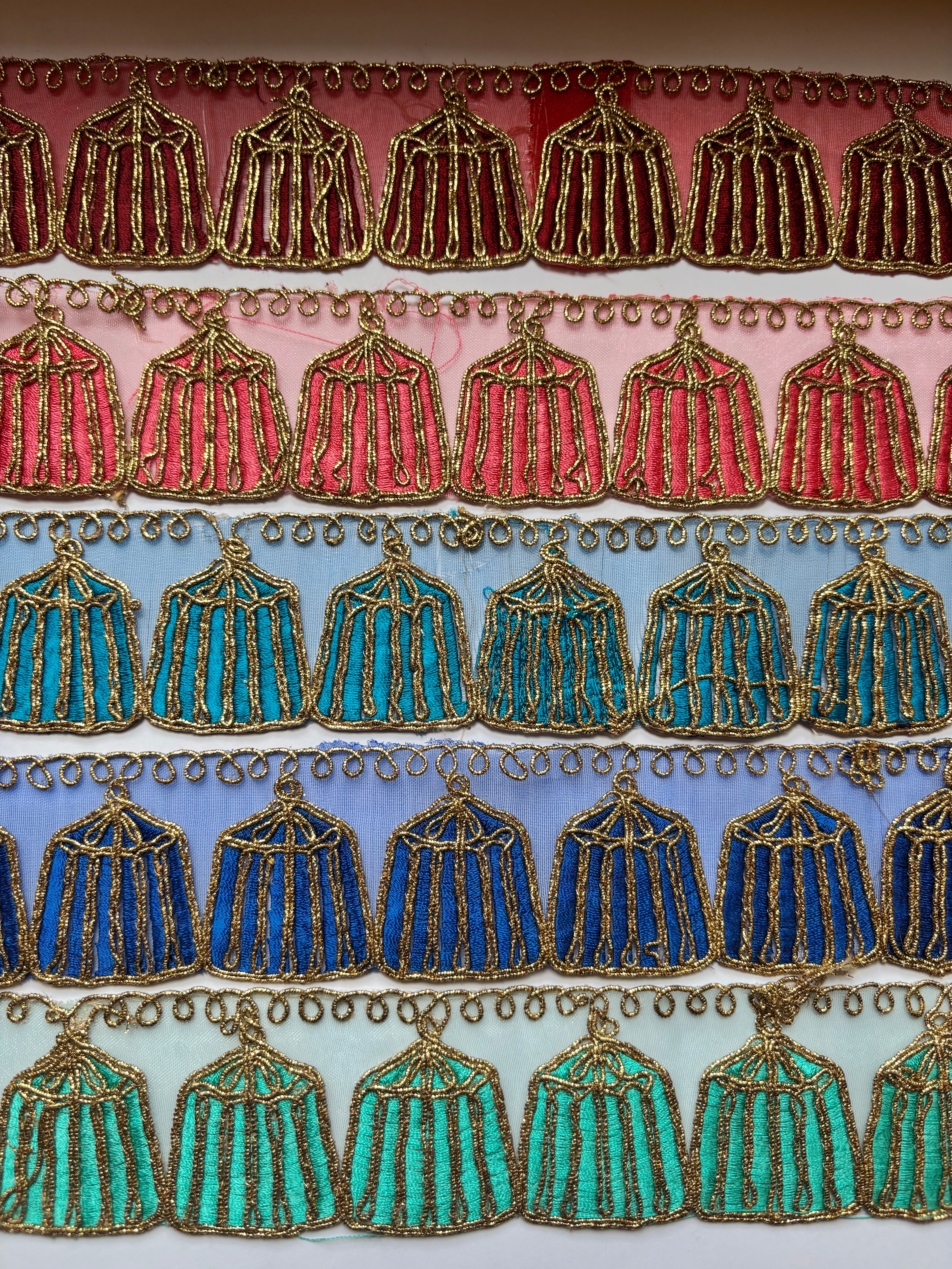 Ornate Cage-Motif Zari Lace
