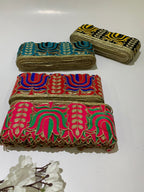 Traditional Indian Zardozi and Gota Patti Embroidered Floral Trim