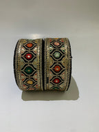 Multi-Color Floral Sequin Trim with Zari Embroidery