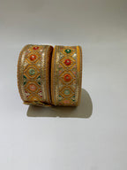 Multi-Color Floral Sequin Trim with Zari Embroidery