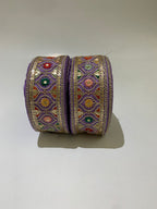 Multi-Color Floral Sequin Trim with Zari Embroidery