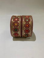 Multi-Color Floral Sequin Trim with Zari Embroidery