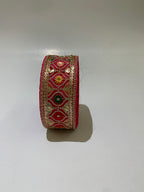 Multi-Color Floral Sequin Trim with Zari Embroidery