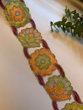 Embroidered Floral Scalloped Trim Ribbon