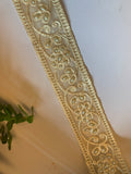 Ornate Faux-Pearl Embroidered Ribbon Trim