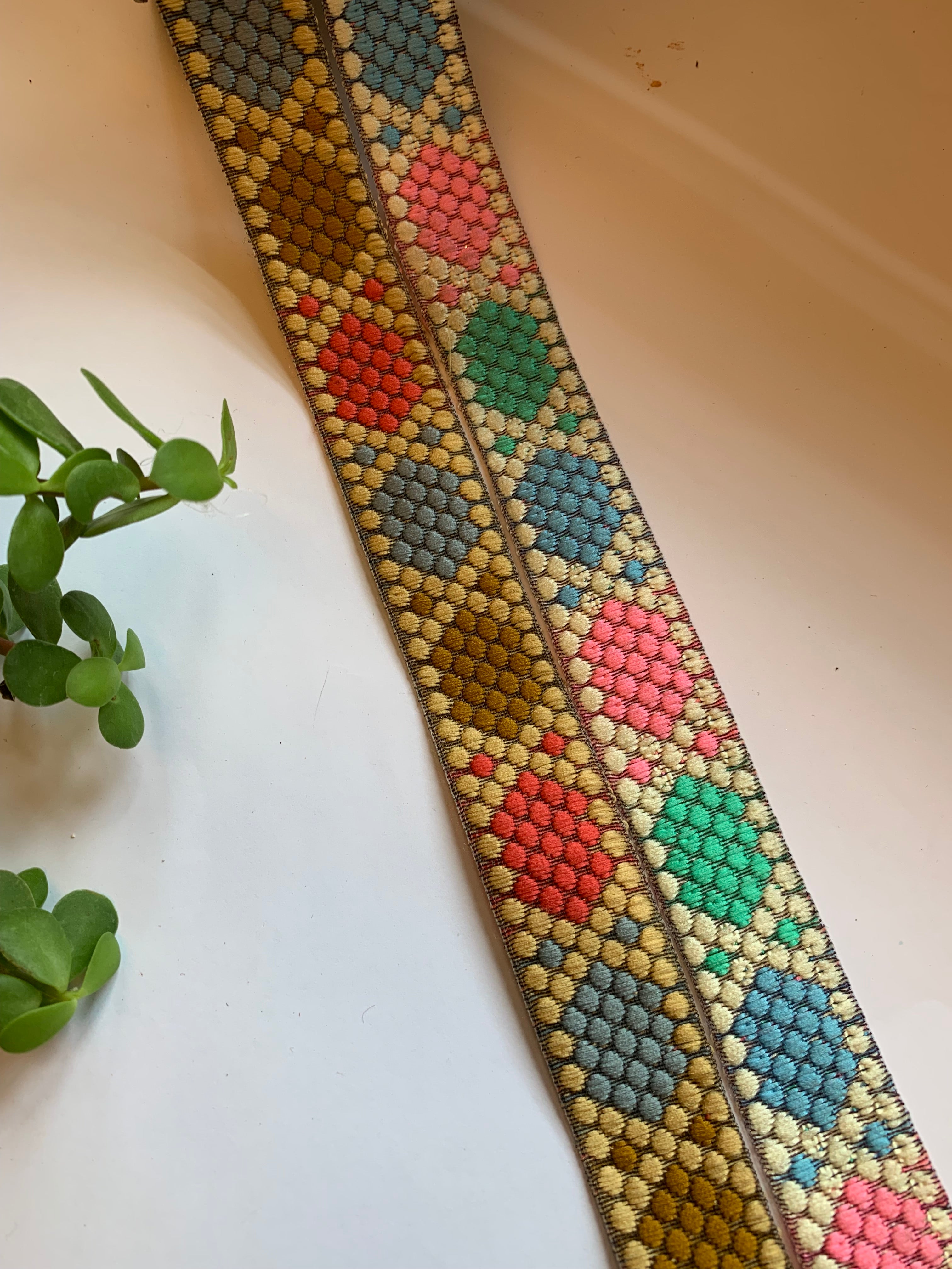 Embroidered Geometric Ribbon
