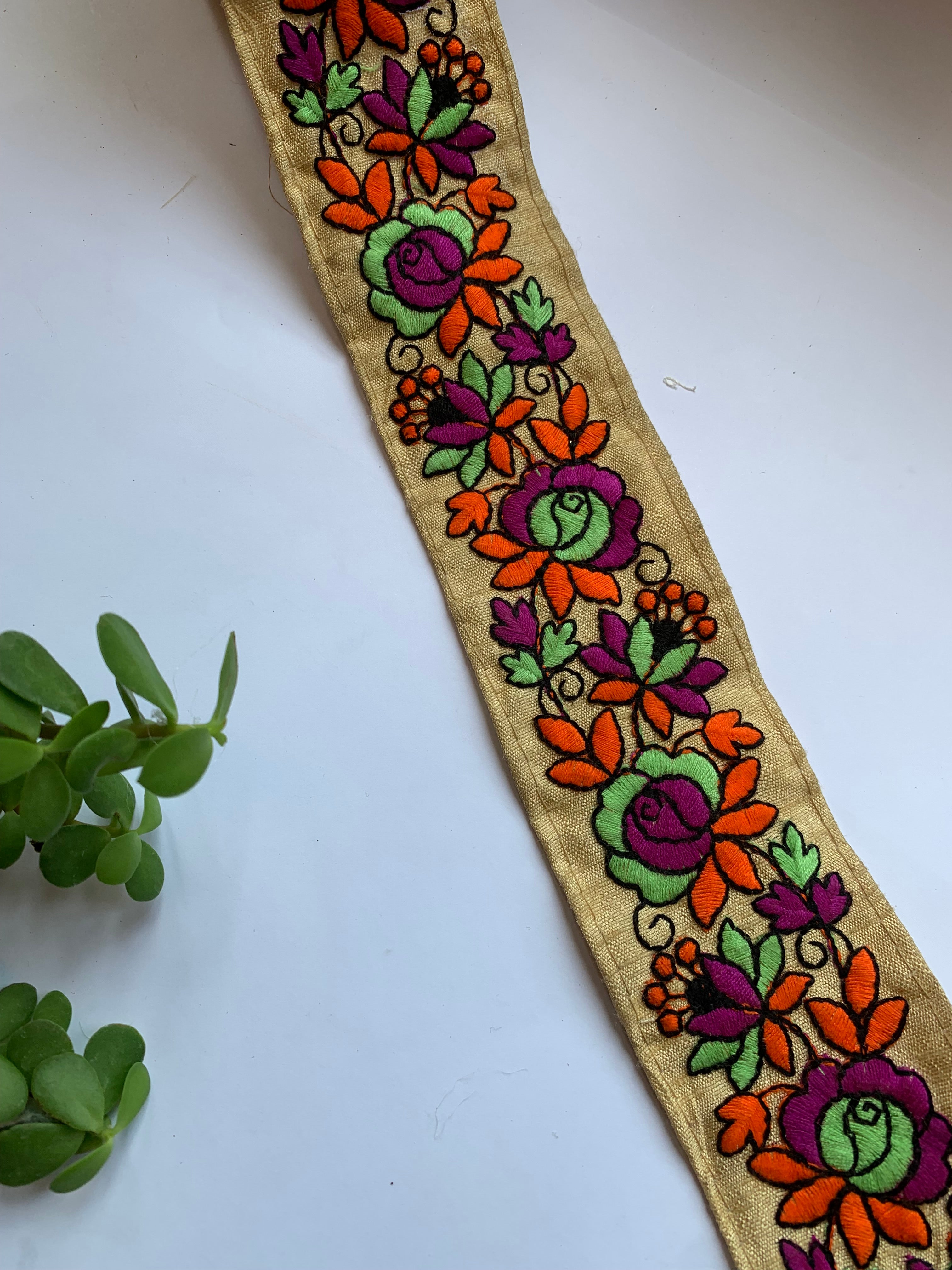 Embroidered Floral Trim