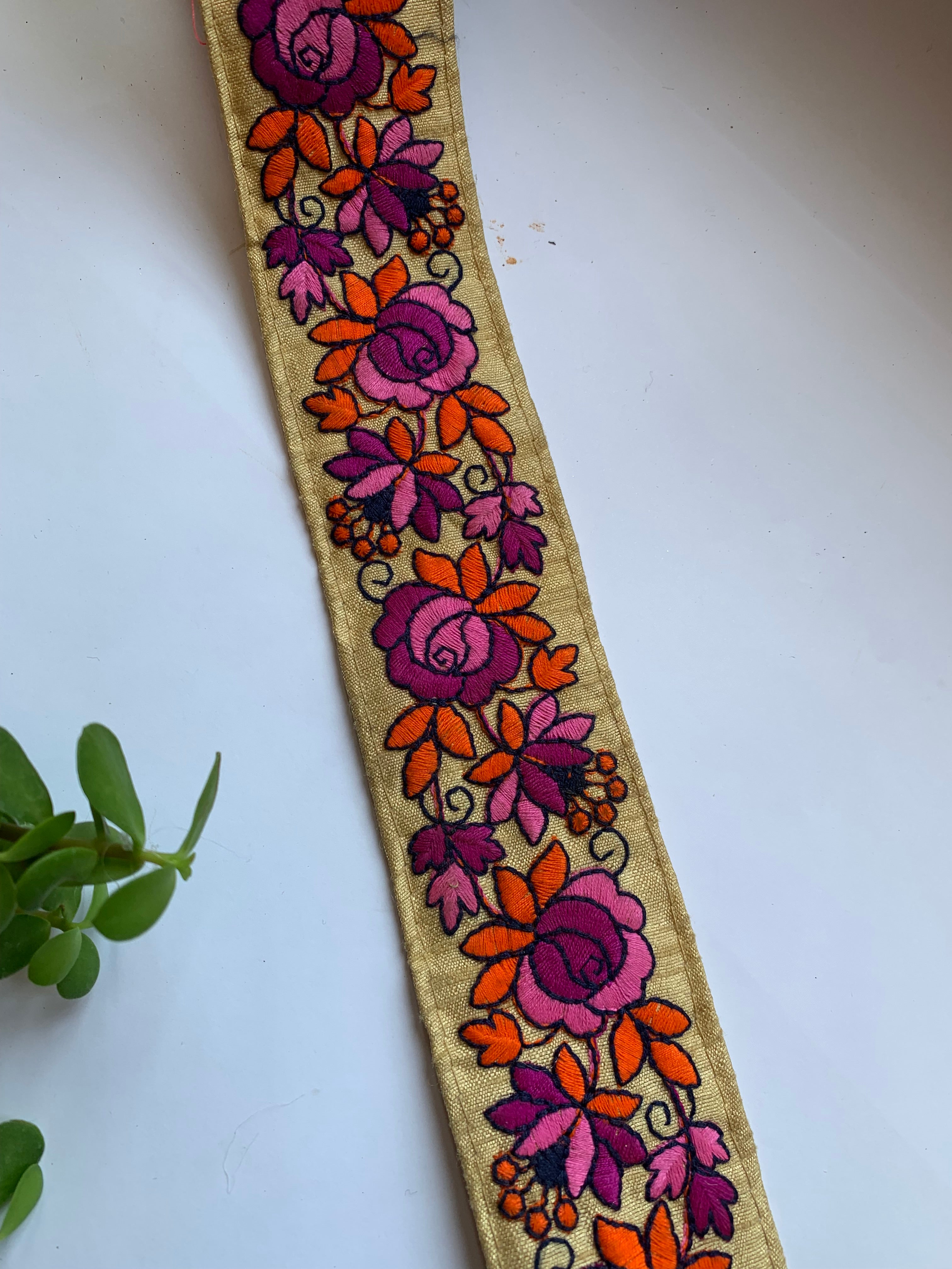 Embroidered Floral Trim