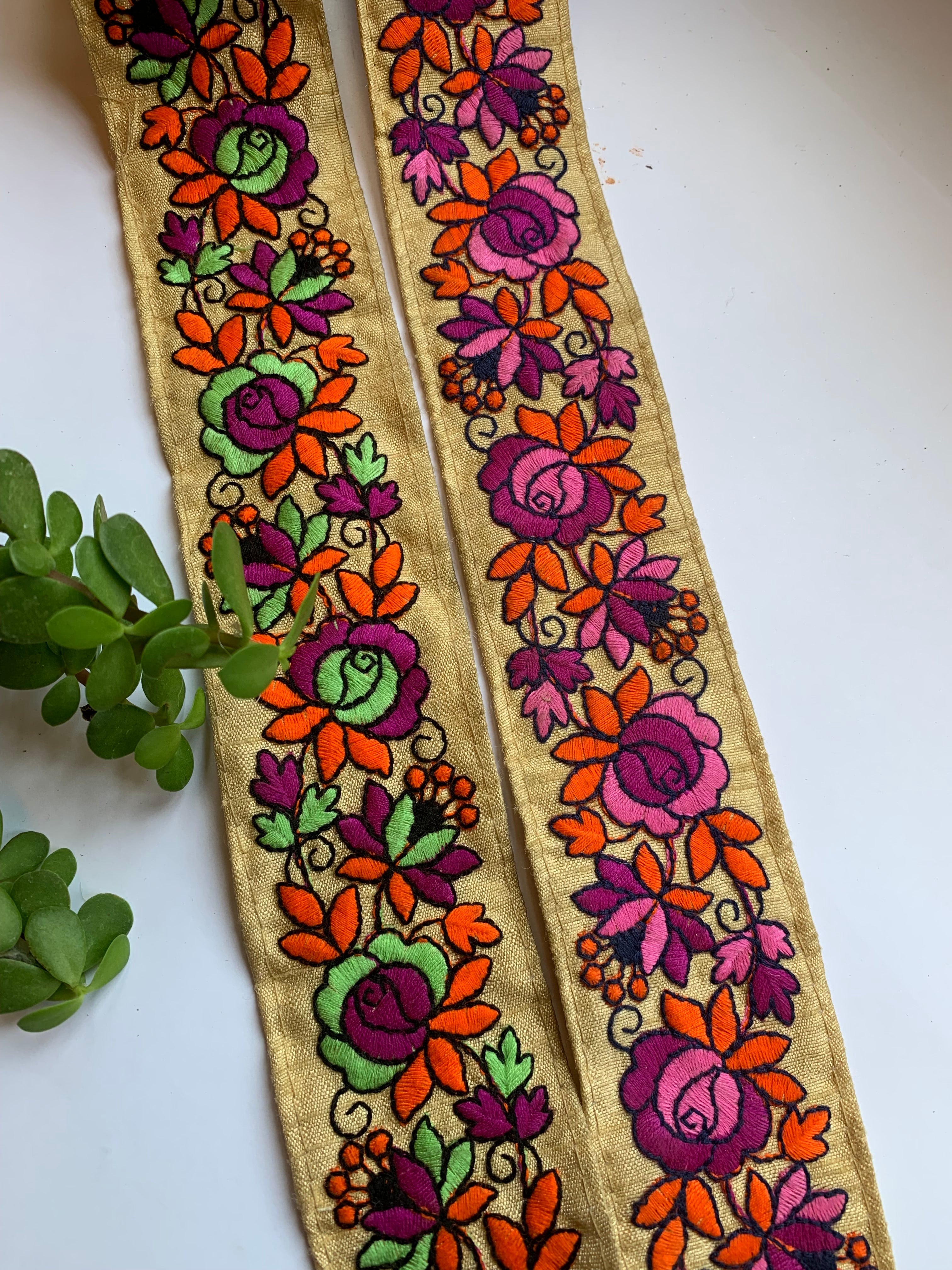 Embroidered Floral Trim
