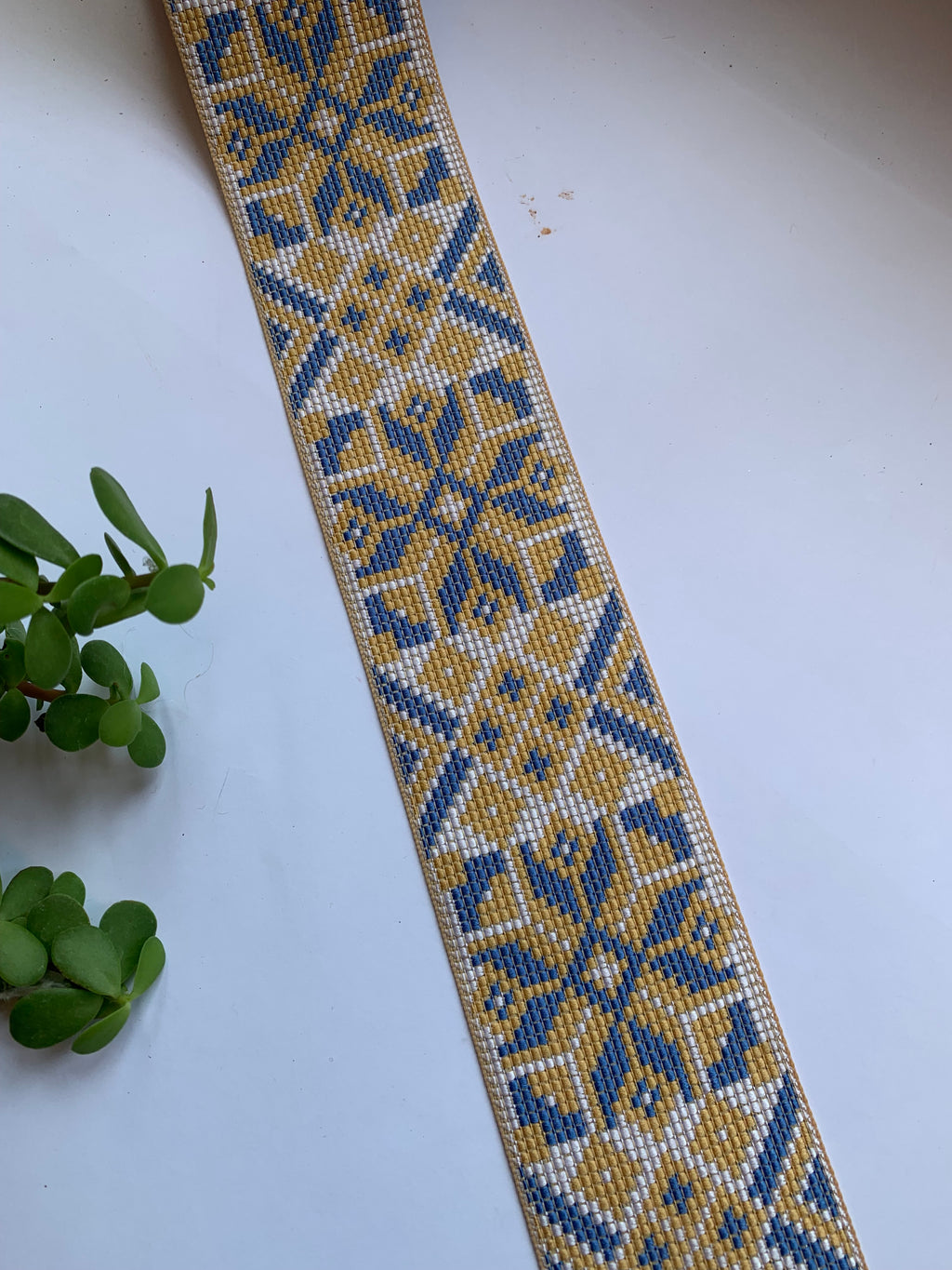 Geometric Cross-Stitch Embroidered Ribbon Trim
