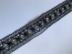Floral Lace Trim with Sparkling Sequin Accents - Versatile Braided Mesh Embroidery