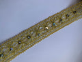Floral Lace Trim with Sparkling Sequin Accents - Versatile Braided Mesh Embroidery