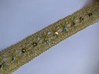 Floral Lace Trim with Sparkling Sequin Accents - Versatile Braided Mesh Embroidery