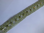 Floral Lace Trim with Sparkling Sequin Accents - Versatile Braided Mesh Embroidery