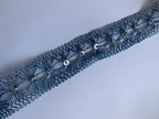 Floral Lace Trim with Sparkling Sequin Accents - Versatile Braided Mesh Embroidery