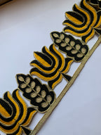 Traditional Indian Zardozi and Gota Patti Embroidered Floral Trim