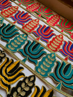 Traditional Indian Zardozi and Gota Patti Embroidered Floral Trim