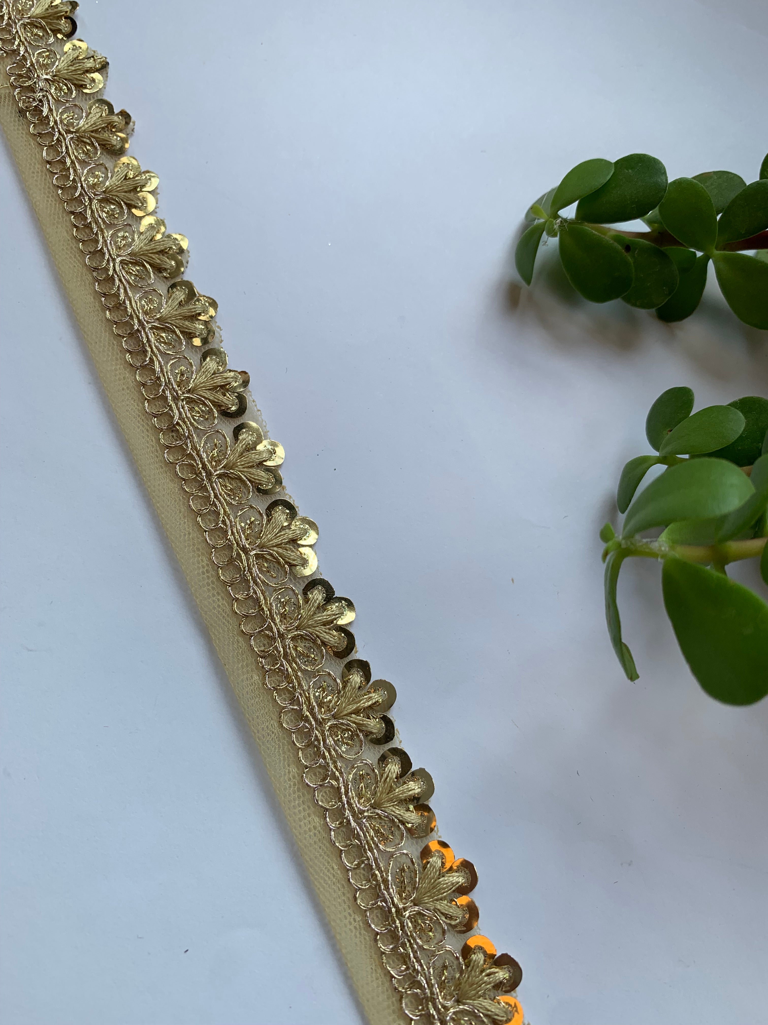 Scalloped Sequin Zari Lace Trim Collection
