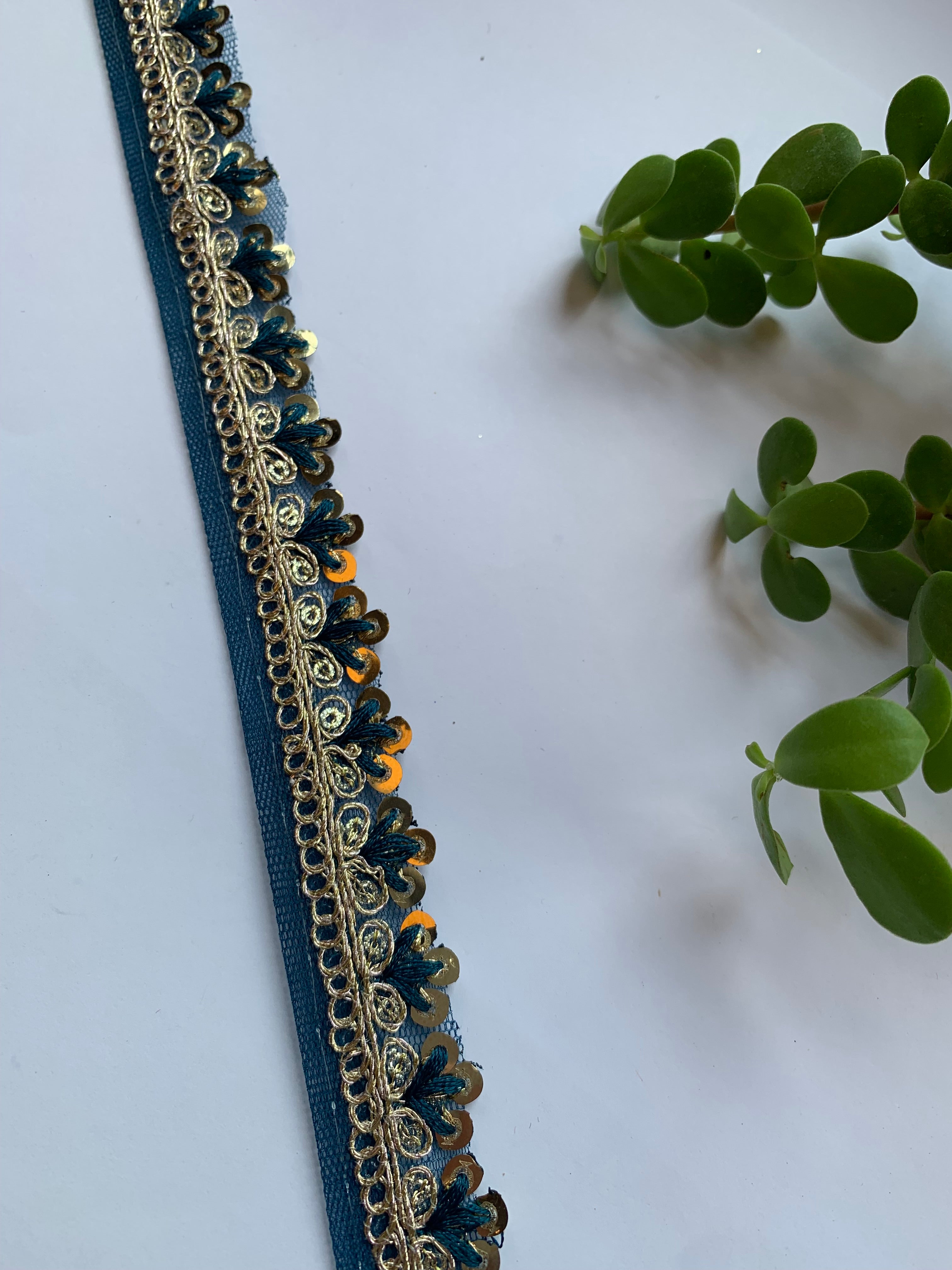 Scalloped Sequin Zari Lace Trim Collection