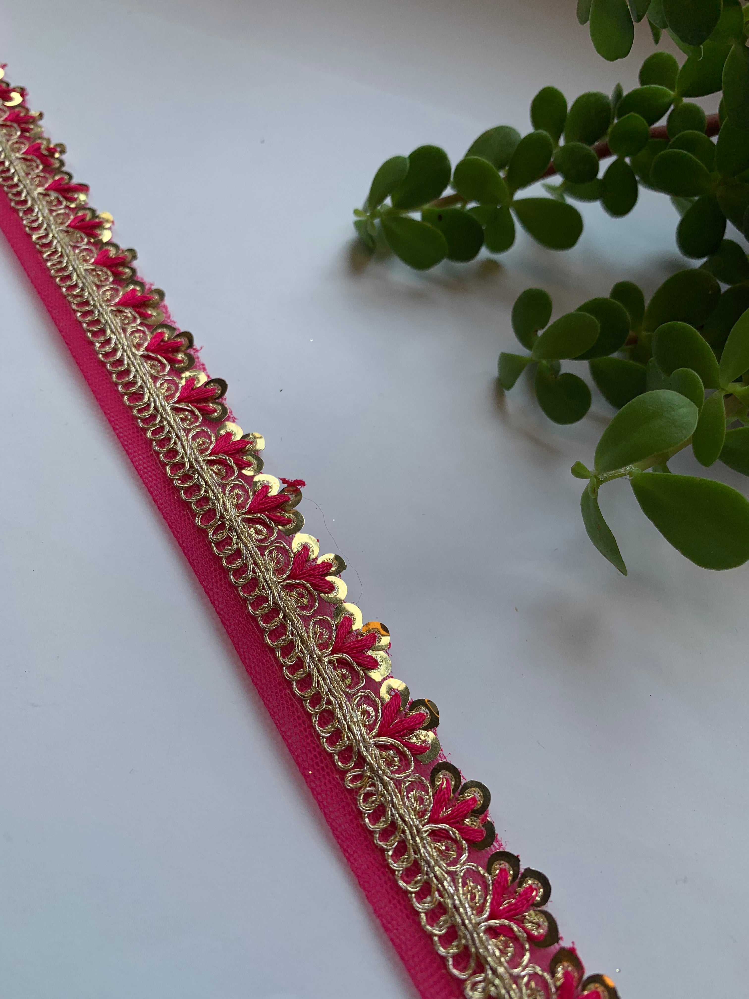 Scalloped Sequin Zari Lace Trim Collection