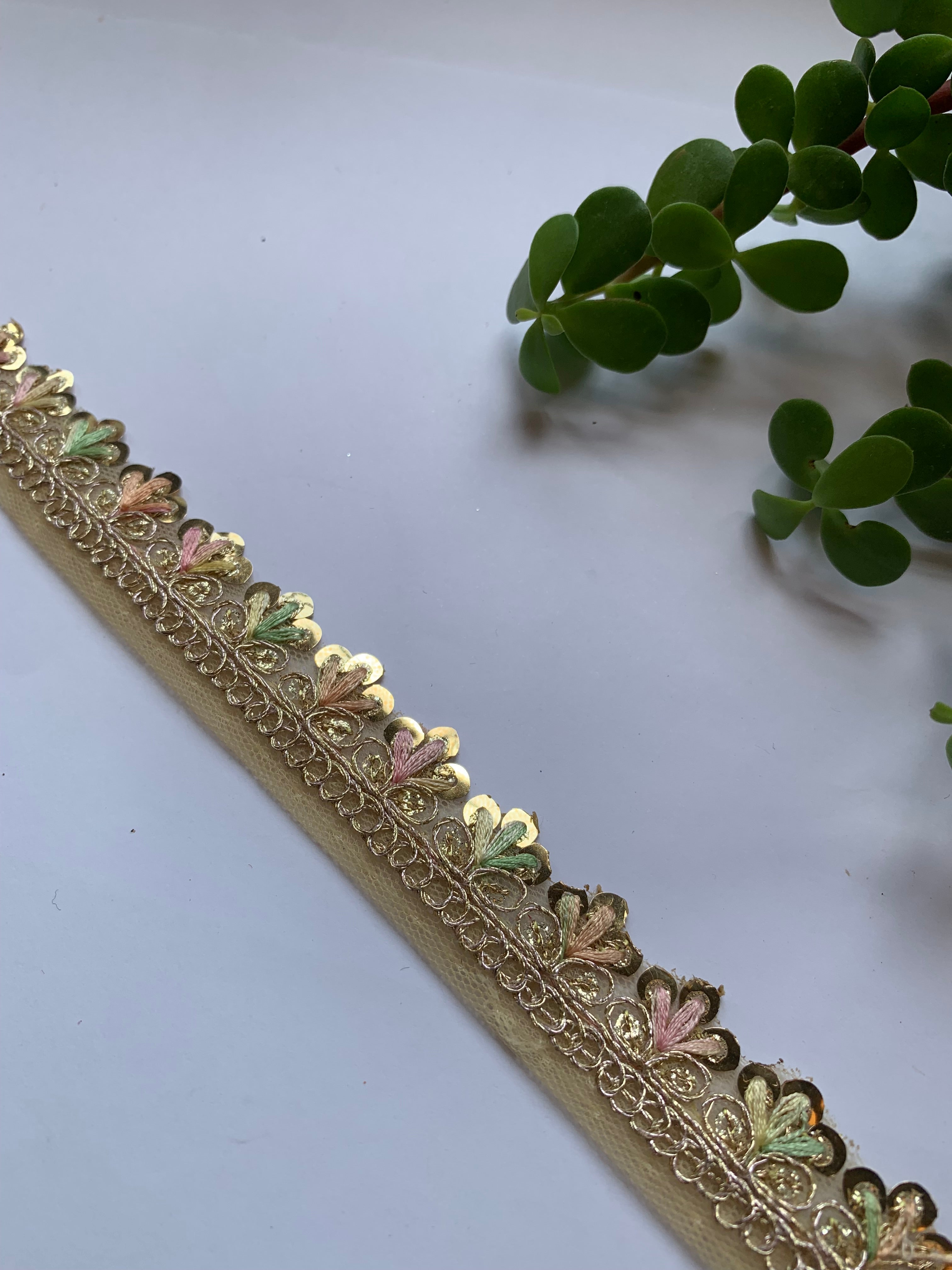 Scalloped Sequin Zari Lace Trim Collection