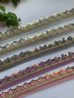 Scalloped Sequin Zari Lace Trim Collection