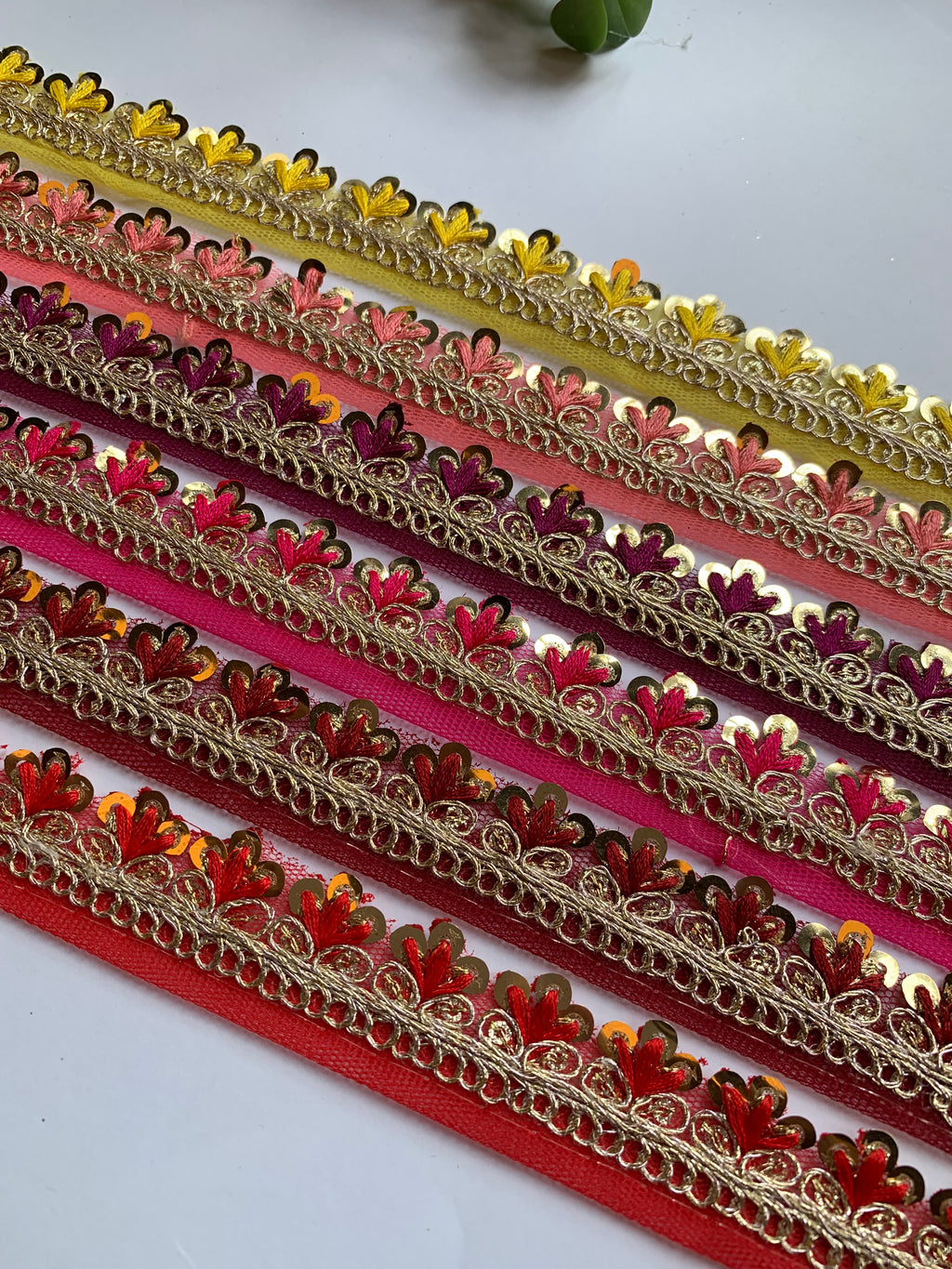 Scalloped Sequin Zari Lace Trim Collection
