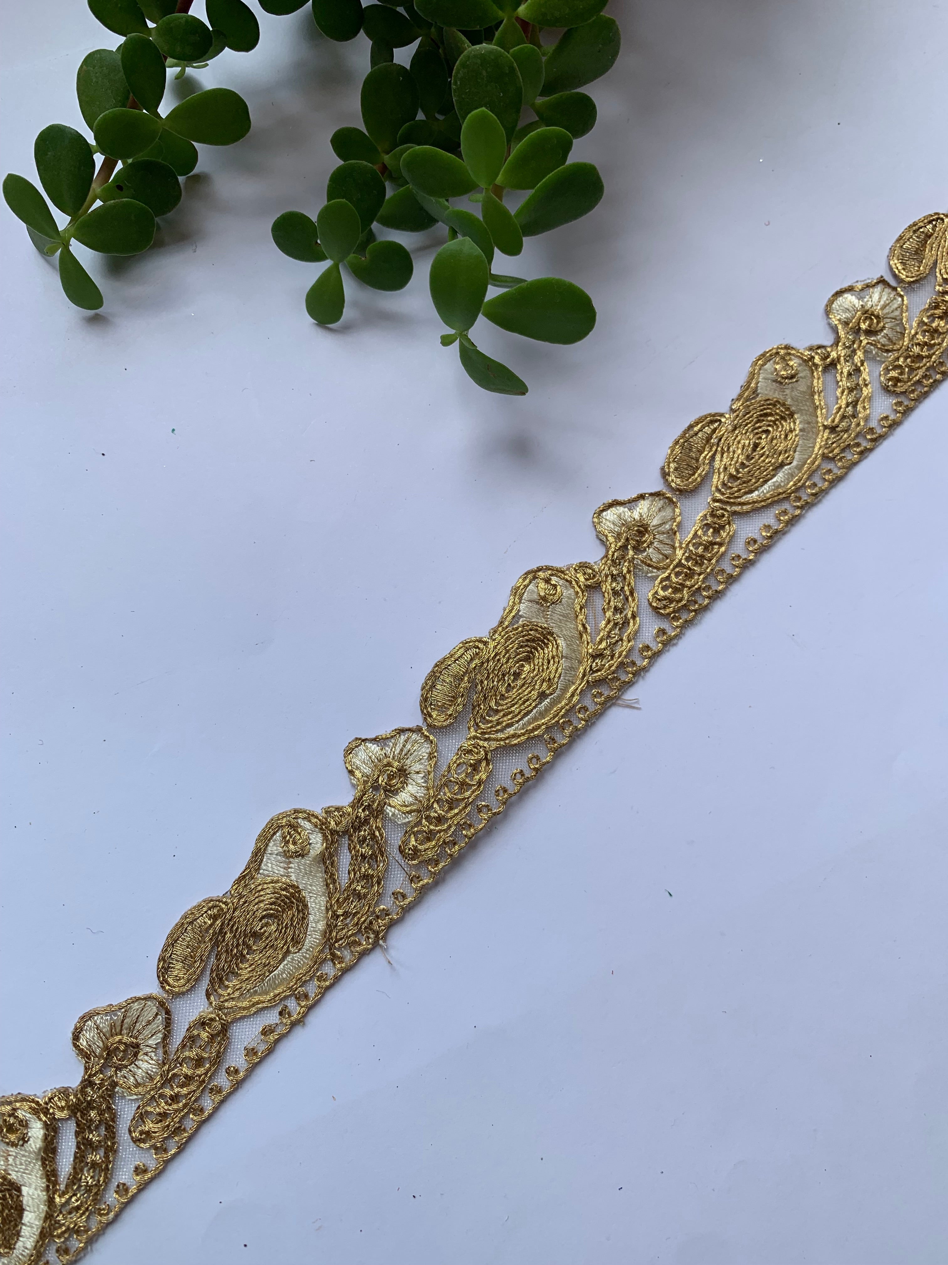 Traditional Metallic Zari & Gota Work Embroidery Trim