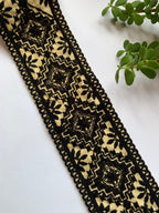 Premium Geometric Diamond & Floral Embroidered Cotton Lace Trim