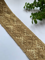 Premium Geometric Diamond & Floral Embroidered Cotton Lace Trim