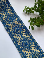 Premium Geometric Diamond & Floral Embroidered Cotton Lace Trim