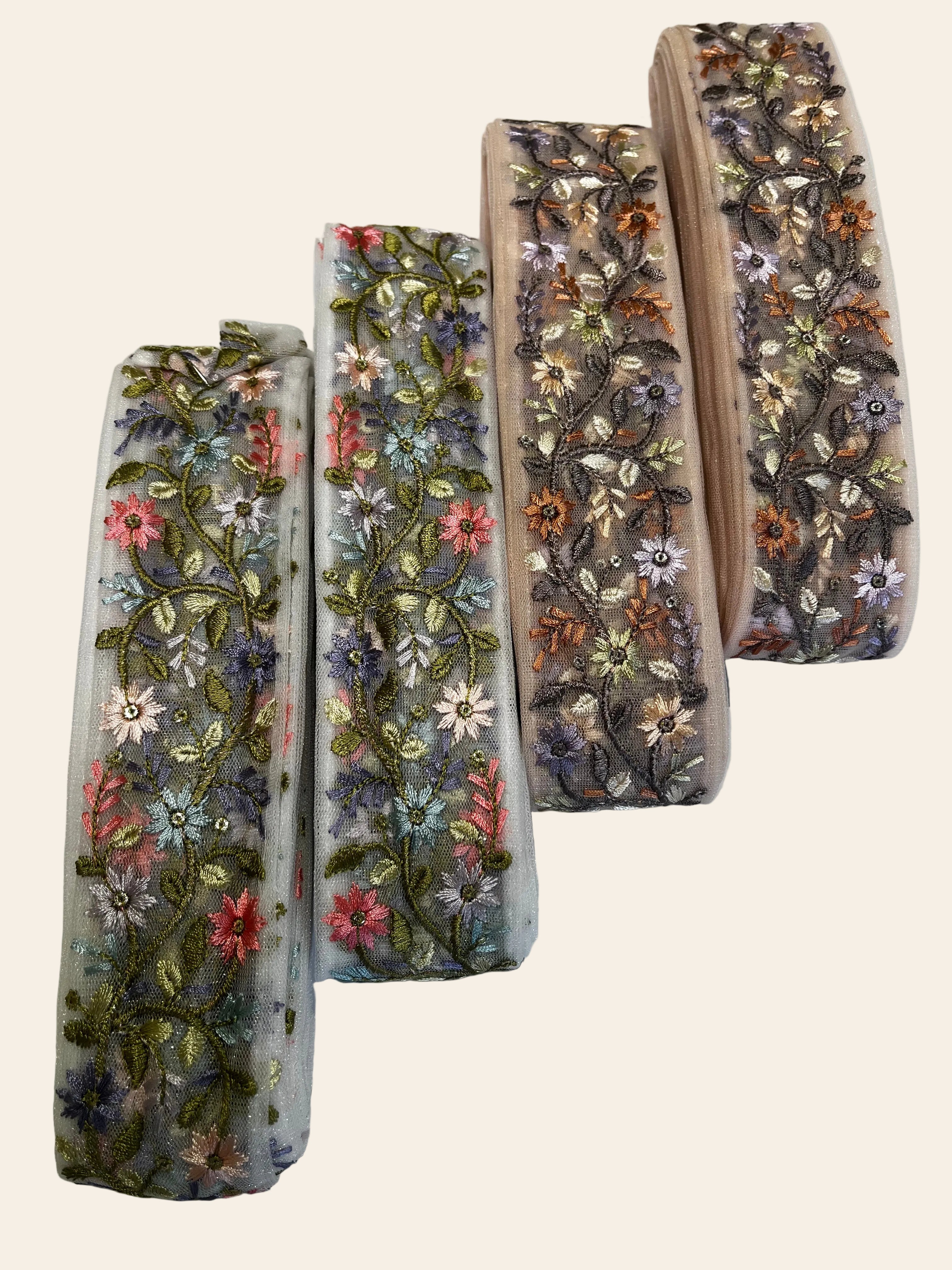 Summer Meadow Floral Embroidered Border