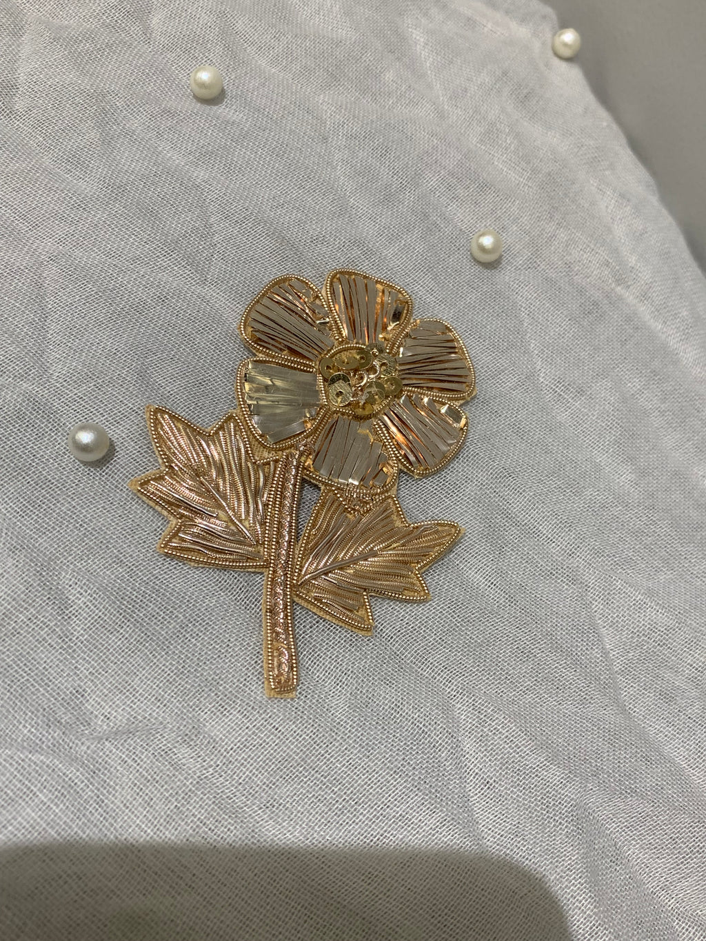 Gold Floral Patch