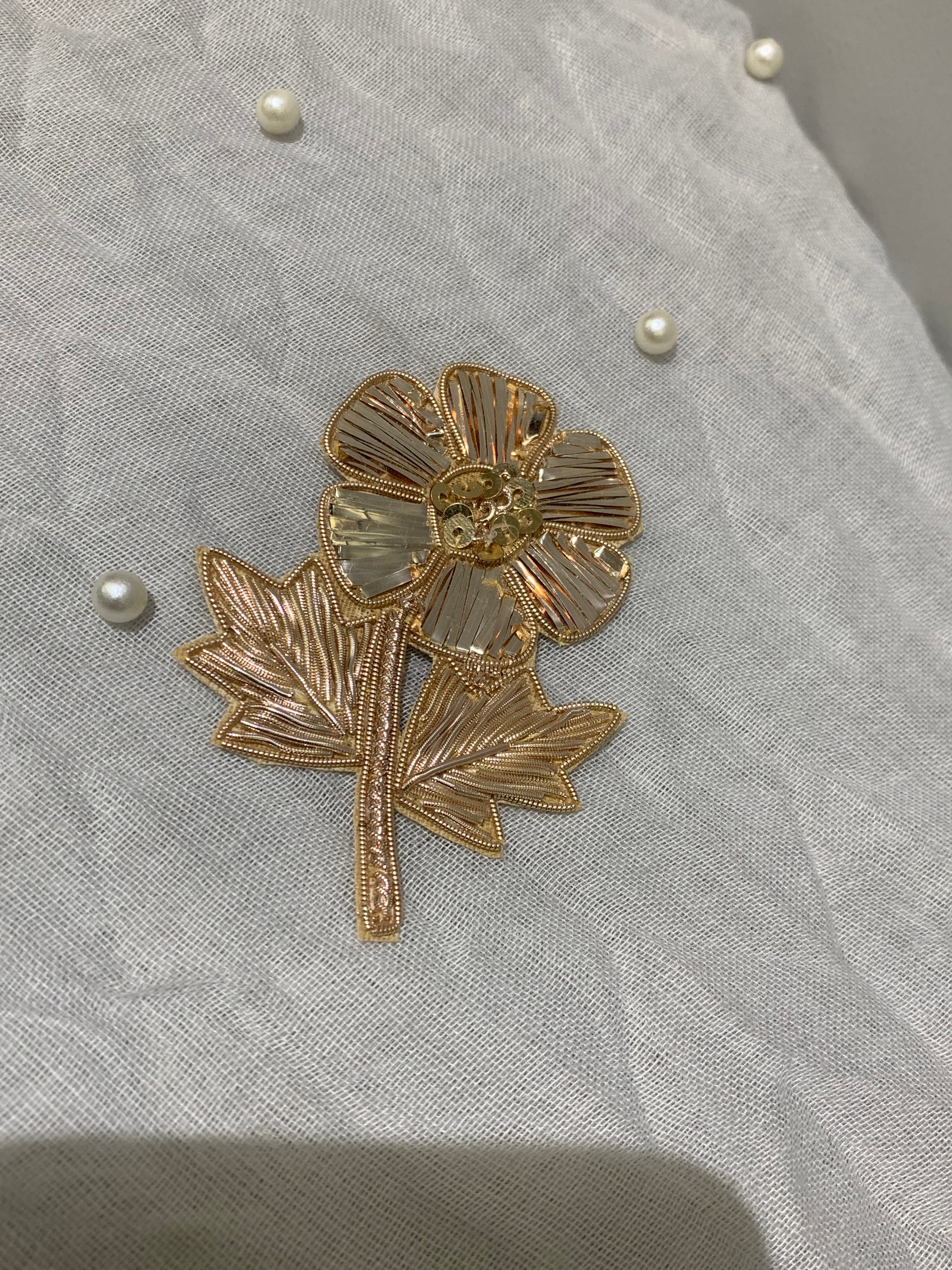 Gold Floral Patch