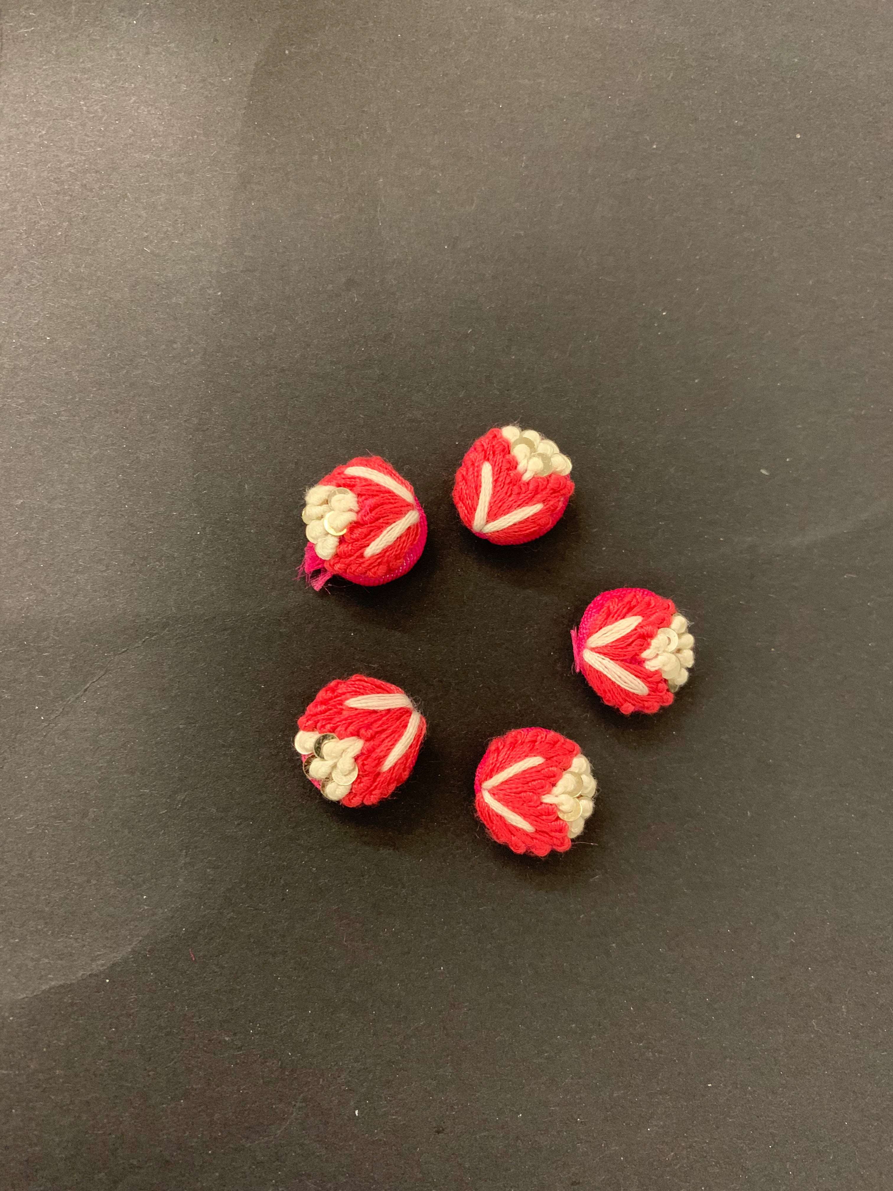 Vibrant Embroidered Thread Buttons