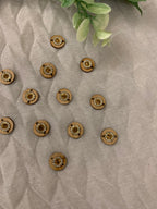 Wooden & Rhinestone Round Buttons