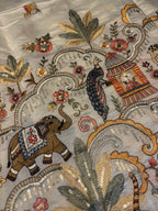 Royal Silver Grey with Animal & Bird Motifs
