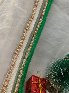 Ivory Pearl Gold Lace Patti