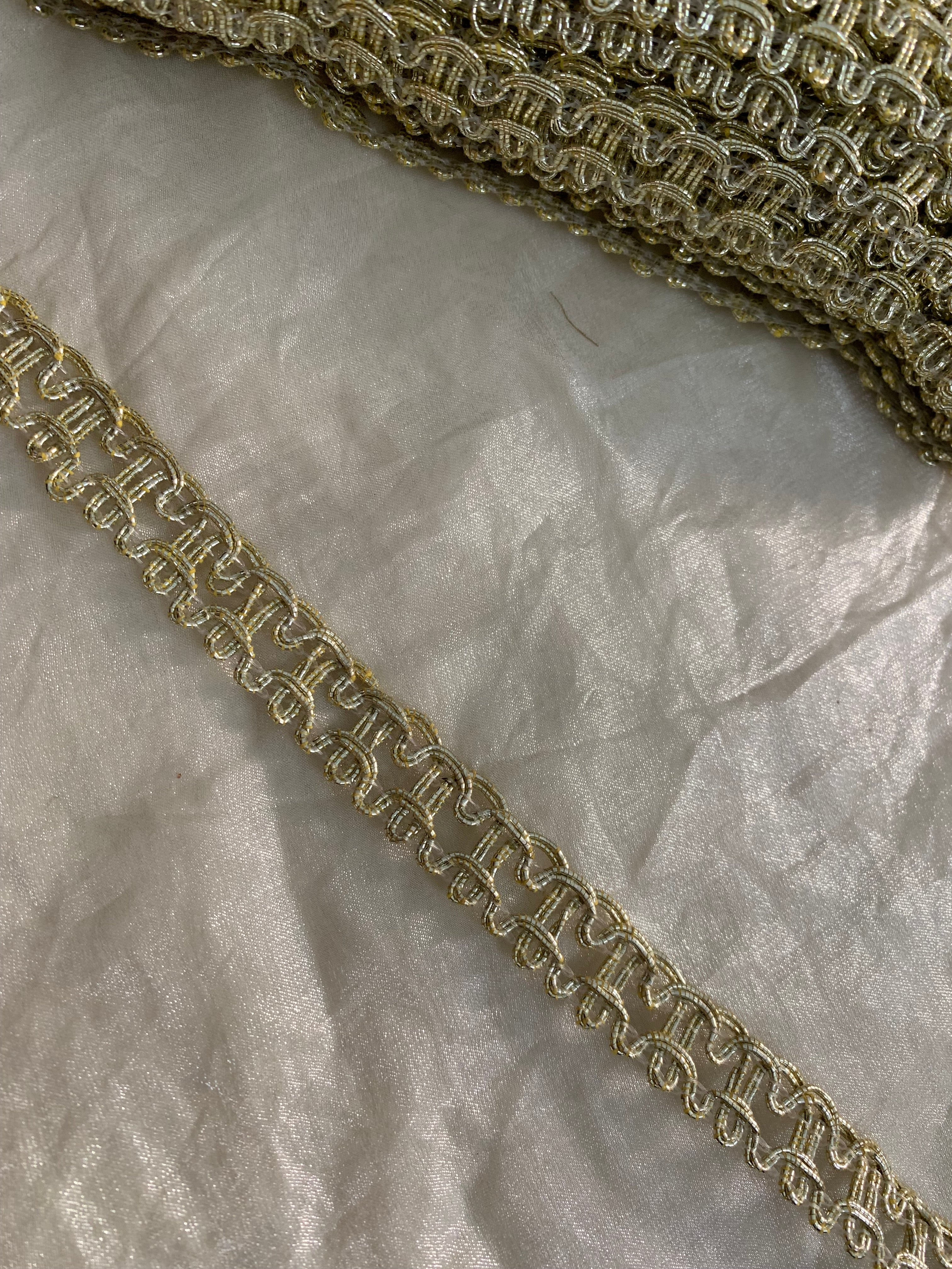 Gold Metallic Loop Weave Trim